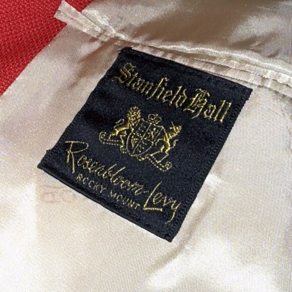 Vintage IZOD Lacoste Red Blazer Suit Jacket Gold Gator Buttons Size? See Des - Picture 7 of 8